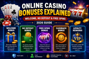 Online Casino Bonuses Explained: Welcome, No Deposit & Free Spins